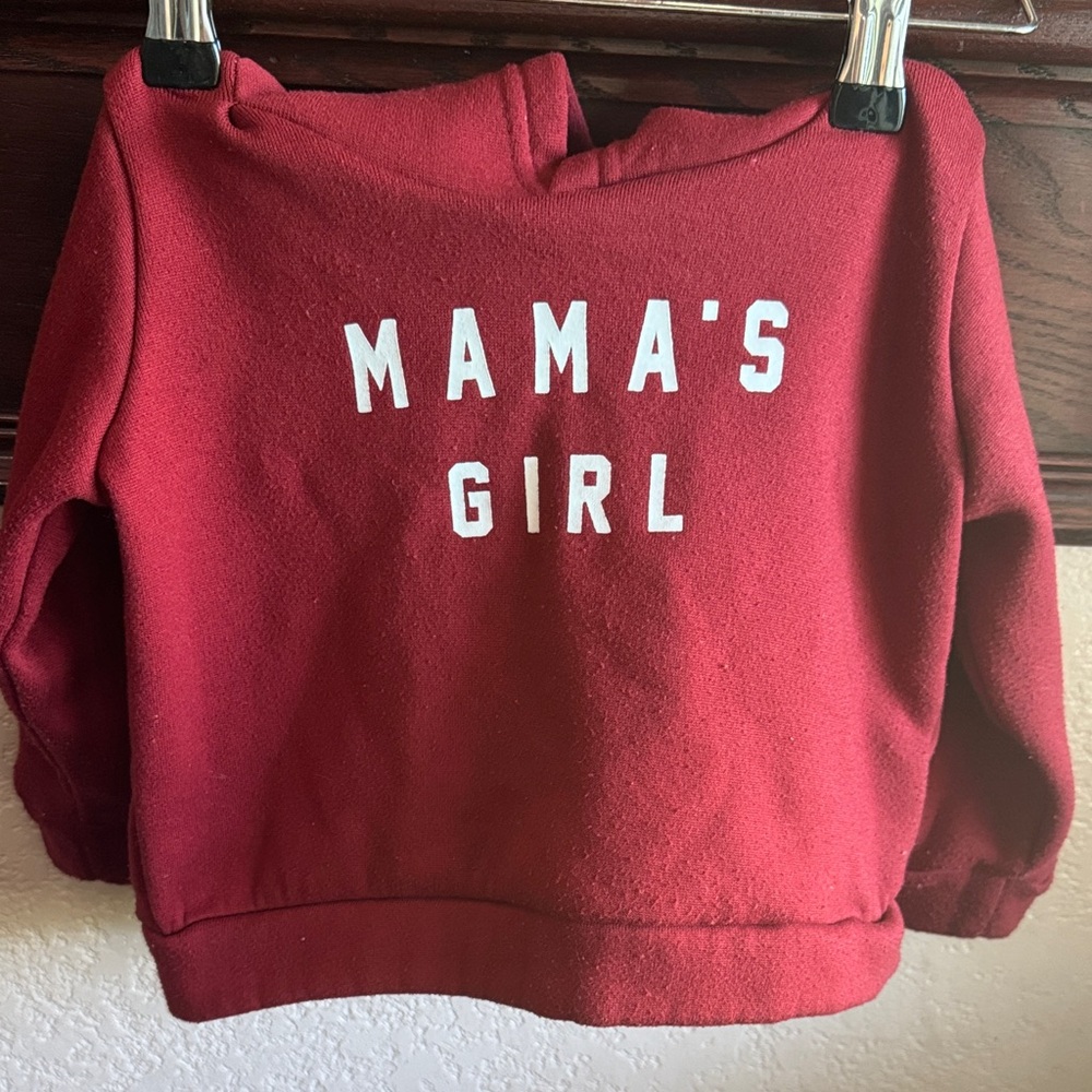 SHEIN Mama's Girl Red Kids Sweatshirt 2T Casual Hoodie Pullover Winter Fall